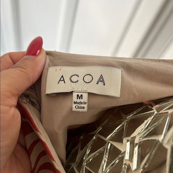 ACOA Red and White Zebra 2 piece Skirt and Bandeau Set M - Picture 2 of 6